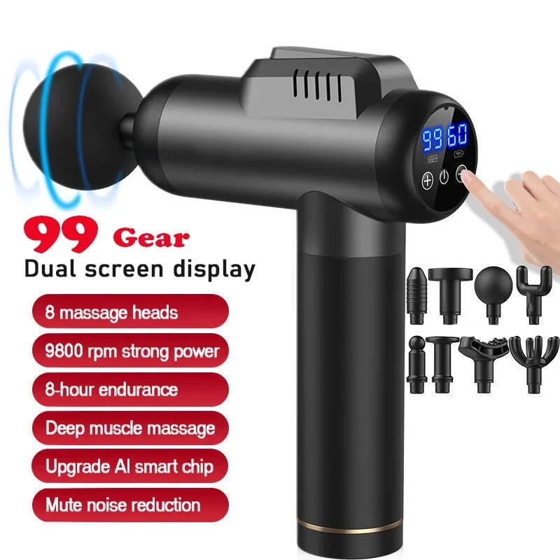 (image for) Konka A2 Massage Gun 8 Message Heads 99 Adjustable Gears Fascia Gun Brushed Motor 1500mAh Battery